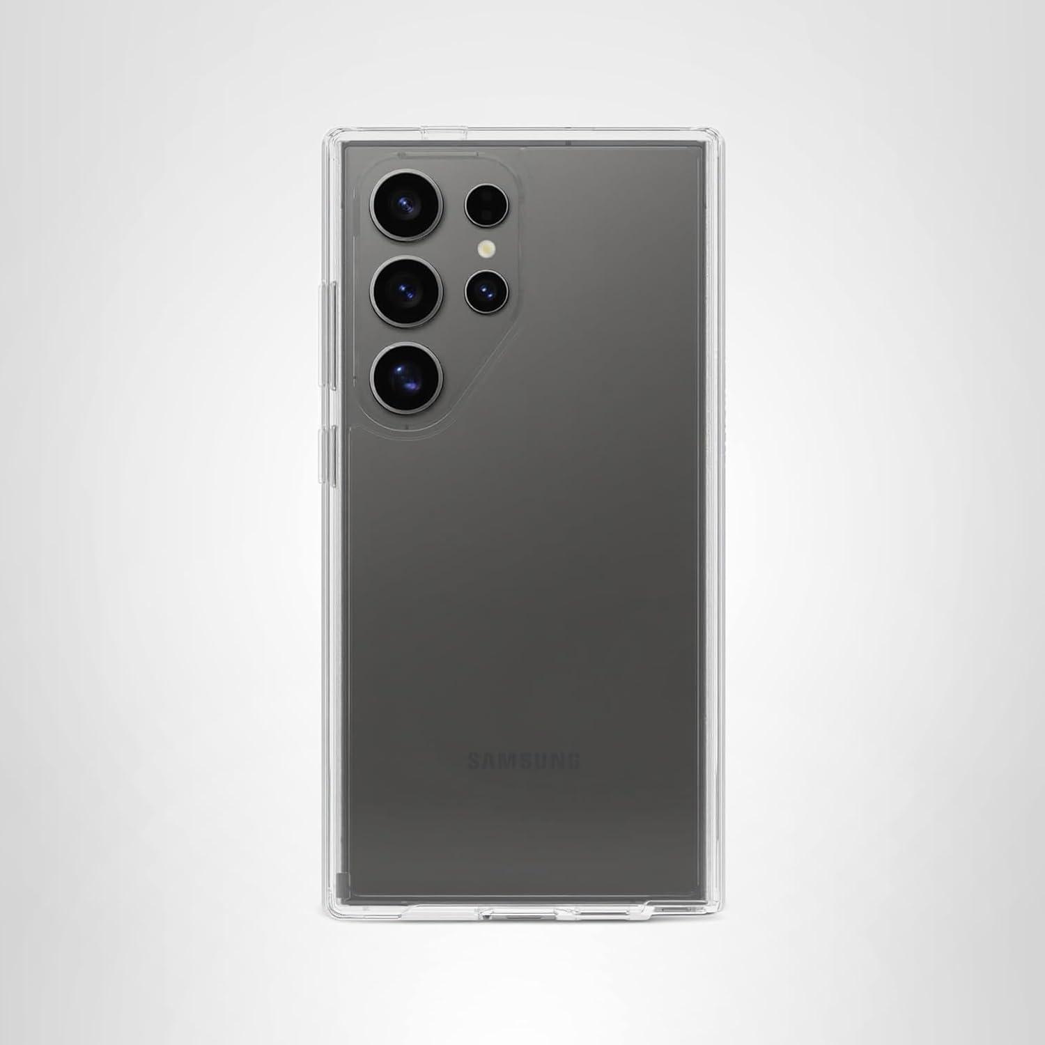 imageOtterBox Samsung Galaxy S24 Symmetry Series Clear Case Dawn Floral Blue UltraSleek Wireless Charging Compatible Raised Edges Protect Camera ampamp ScreenClear