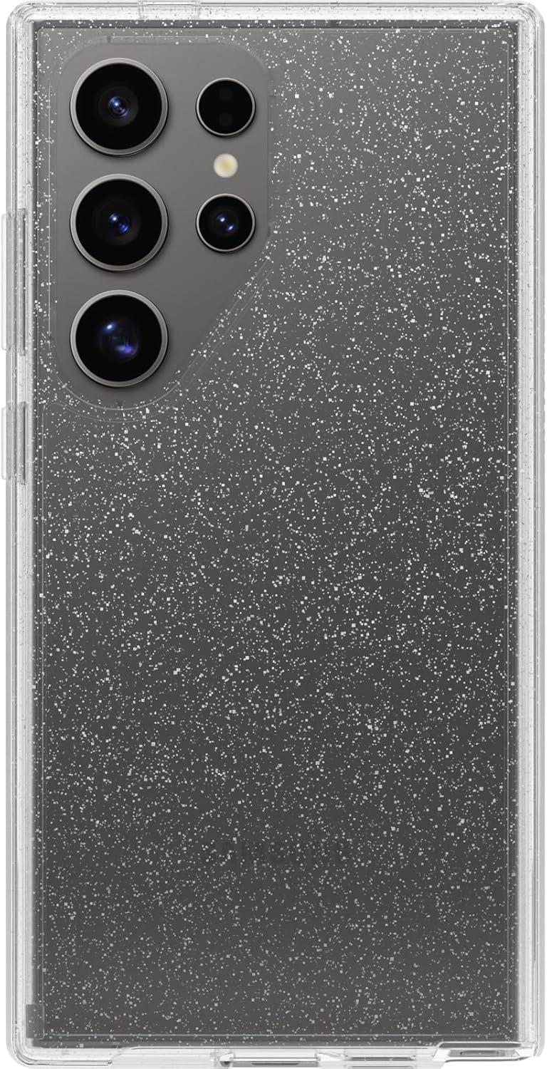 imageOtterBox Samsung Galaxy S24 Symmetry Series Clear Case Dawn Floral Blue UltraSleek Wireless Charging Compatible Raised Edges Protect Camera ampamp ScreenClearGlitter
