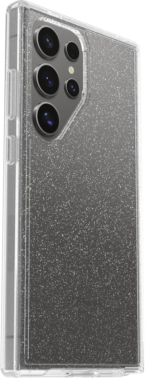 imageOtterBox Samsung Galaxy S24 Symmetry Series Clear Case Dawn Floral Blue UltraSleek Wireless Charging Compatible Raised Edges Protect Camera ampamp ScreenClearGlitter