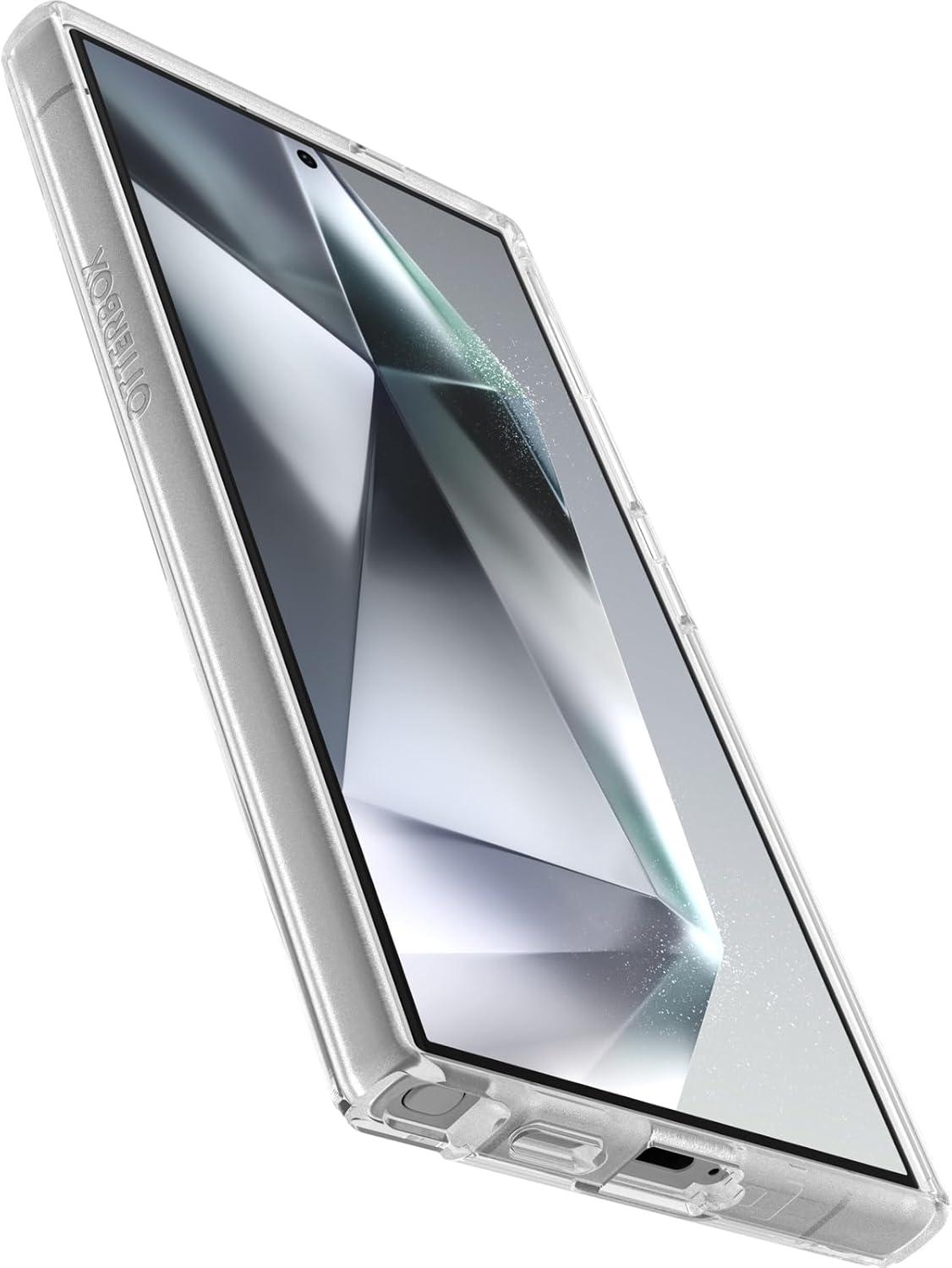 imageOtterBox Samsung Galaxy S24 Symmetry Series Clear Case Dawn Floral Blue UltraSleek Wireless Charging Compatible Raised Edges Protect Camera ampamp ScreenClear