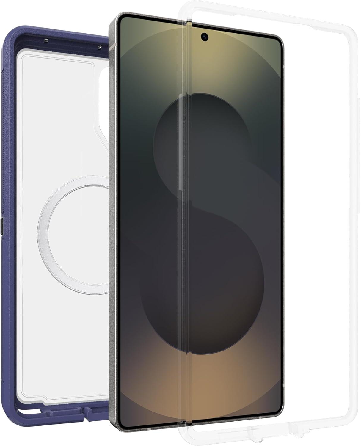 imageOtterBox Samsung Galaxy S25 Defender Series XT Clear Magnet Case Dark Side BlackViolet Thunder Purple