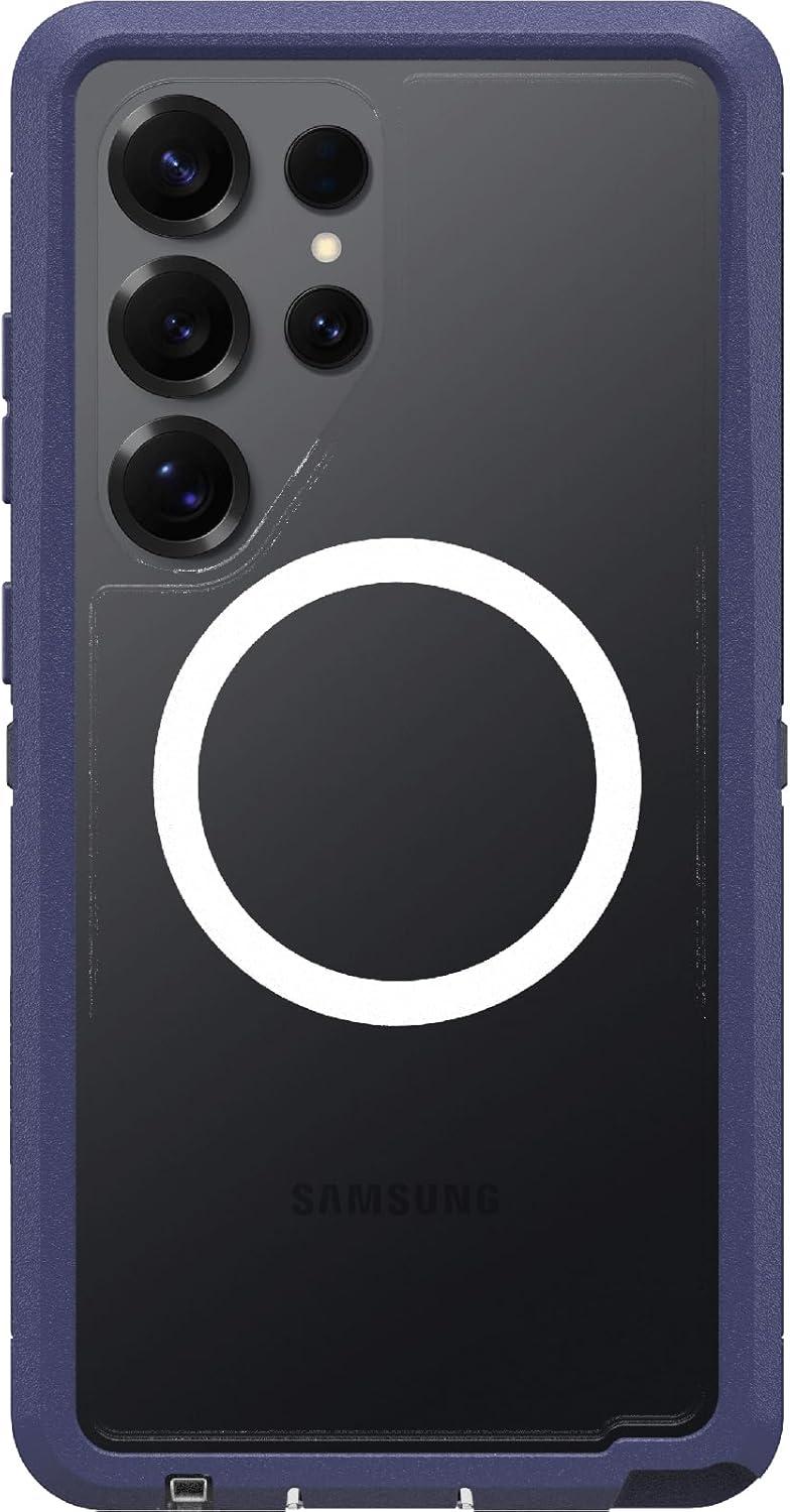 imageOtterBox Samsung Galaxy S25 Defender Series XT Clear Magnet Case Dark Side BlackViolet Thunder Purple