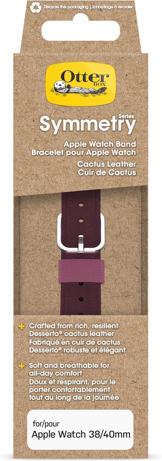 imageOtterBox Symmetry Cactus Leather Watch Band for Apple Watch Series 789 404142mm PLUM LUX PurpleFoxberry Pink