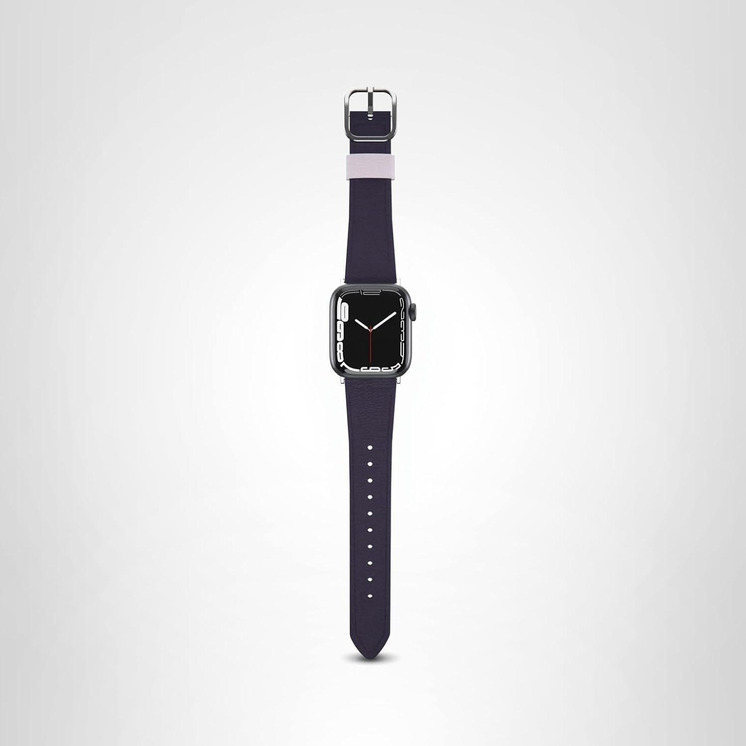imageOtterBox Symmetry Cactus Leather Watch Band for Apple Watch Series 789 404142mm PLUM LUX PurplePlum Luxe Purple