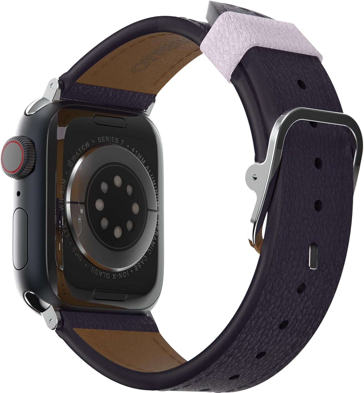 imageOtterBox Symmetry Cactus Leather Watch Band for Apple Watch Series 789 404142mm PLUM LUX PurplePlum Luxe Purple