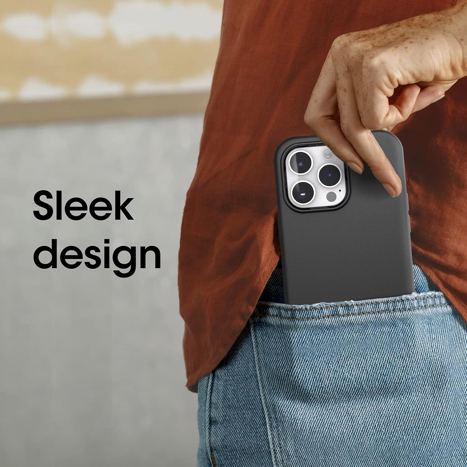 imageOtterBox iPhone 14 Pro Max Only Symmetry Series Case Black UltraSleek Snaps to MagSafe Raised Edges Protect Camera ampamp Screen