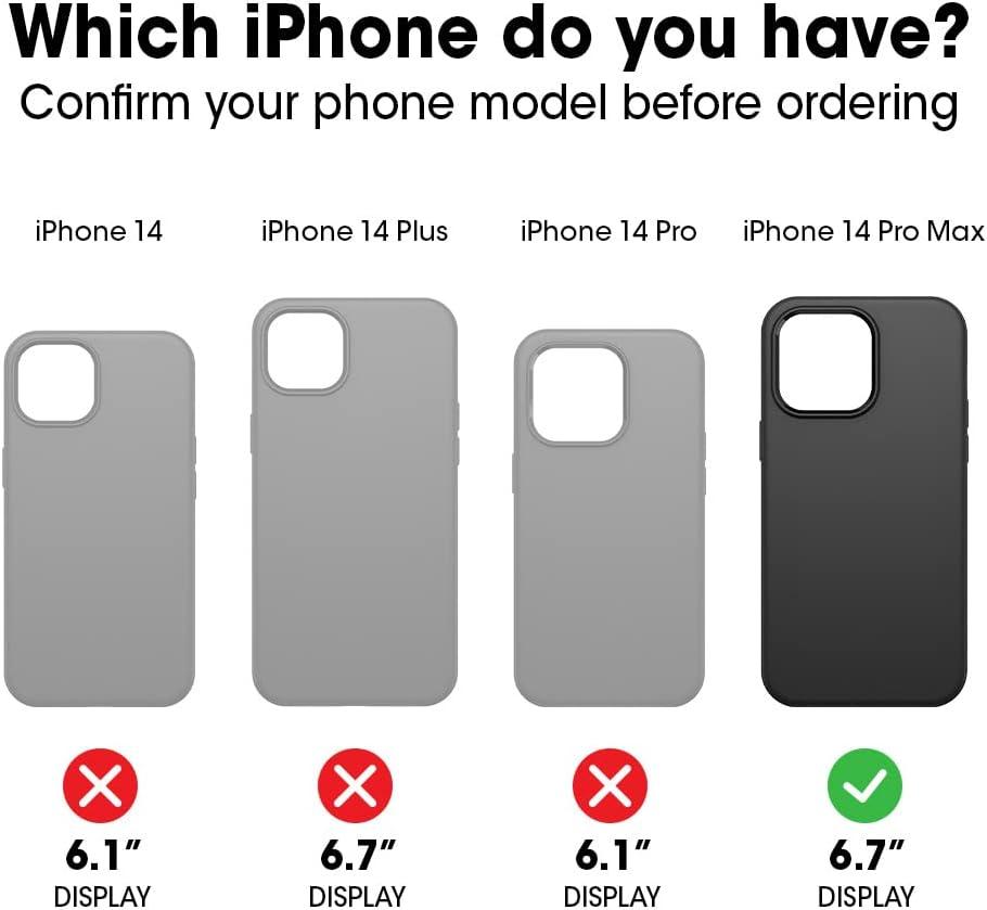 imageOtterBox iPhone 14 Pro Max Only Symmetry Series Case Black UltraSleek Snaps to MagSafe Raised Edges Protect Camera ampamp Screen