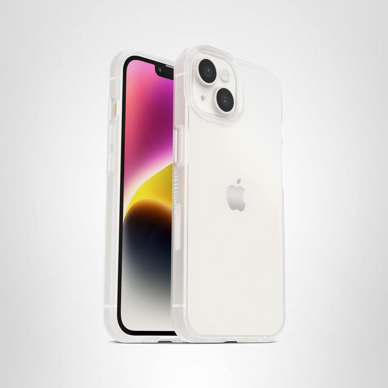 imageOtterBox iPhone 14 ampamp iPhone 13 Prefix Series Case Stardust ClearGlitter UltraThin PocketFriendly Raised Edges Protect Camera ampamp Screen Wireless Charging CompatibleClear