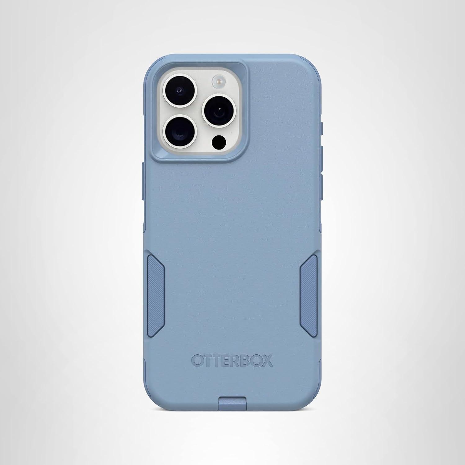 imageOtterBox iPhone 15 Pro MAX Only Commuter Series Case Crisp Denim Blue Slim ampamp Tough PocketFriendly with Port ProtectionBlue