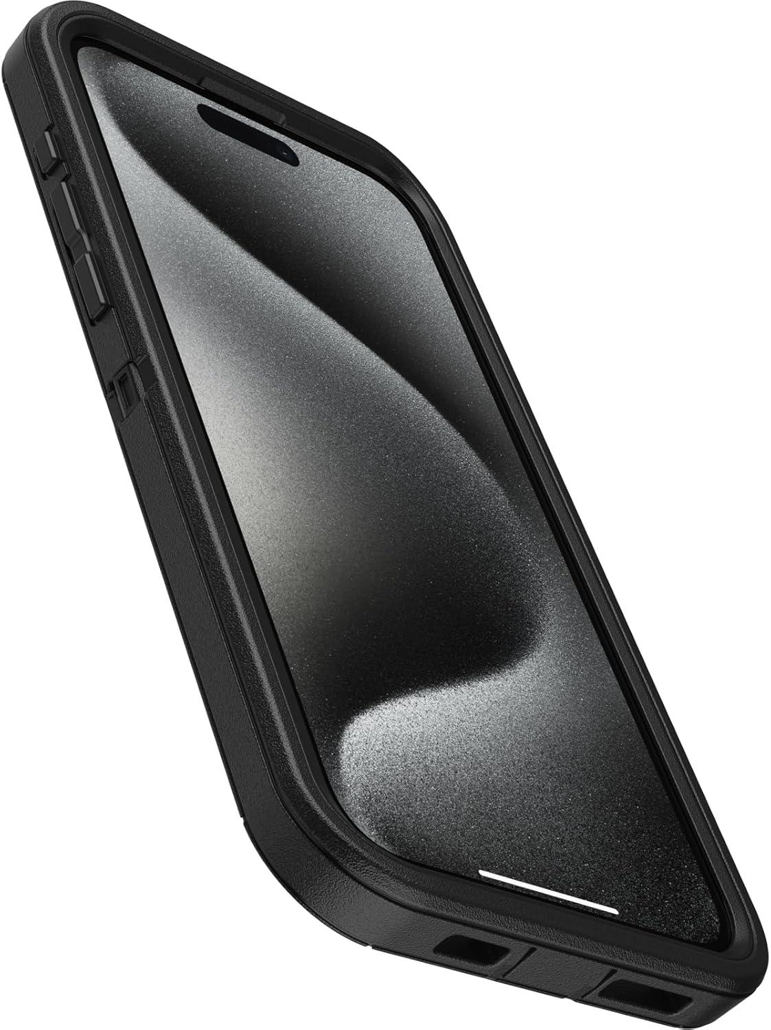 imageOtterBox iPhone 15 Pro MAX Only Defender Series Case BLACK screenless rugged ampamp durable with port protection includes holster clip kickstand ships in polybag ideal for business customers