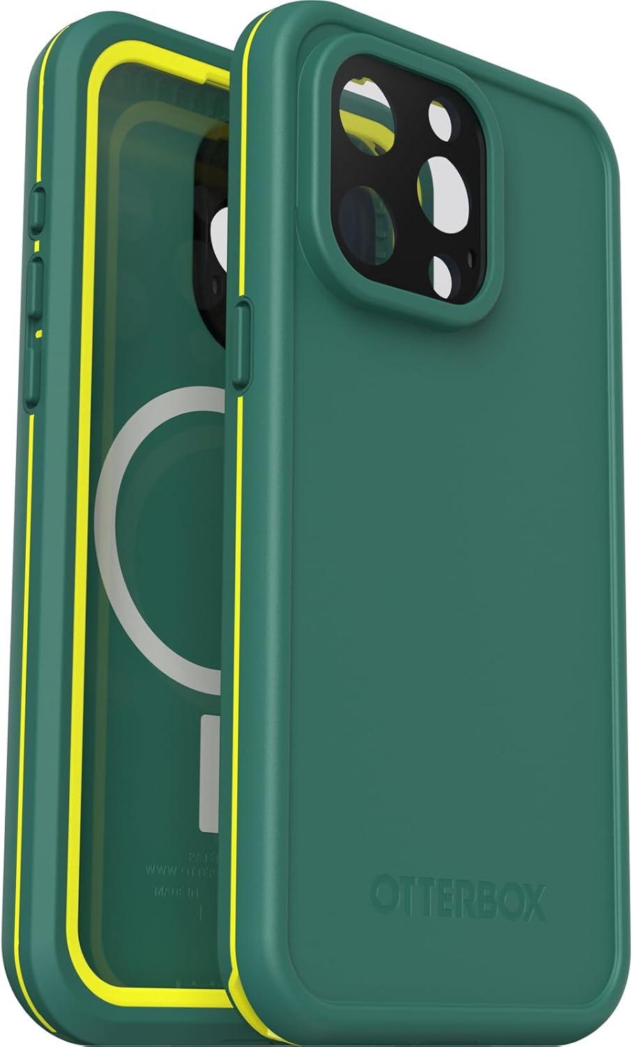 imageOtterBox iPhone 15 Pro MAX Only FR Series Waterproof Case with MagSafe Designed by LifeProof Black Waterproof 60 Recycled Plastic Sleek and StylishGreen