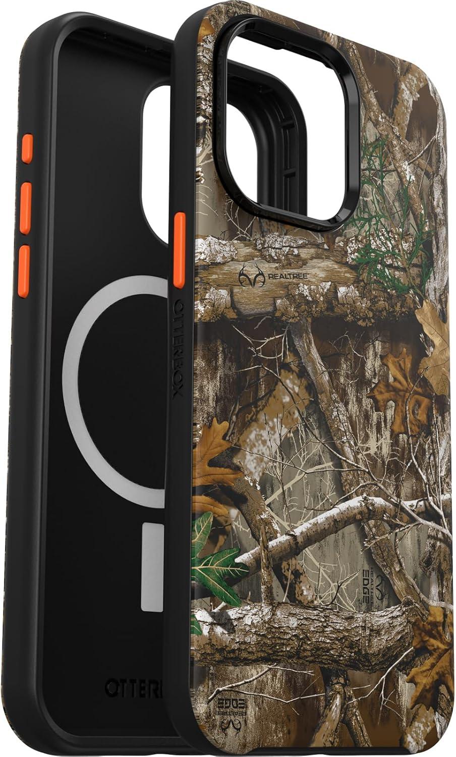 imageOtterBox iPhone 15 Pro MAX Only Symmetry Series Case Realtree Edge OrangeCamo Snaps to MagSafe UltraSleek Raised Edges Protect Camera ampamp Screen
