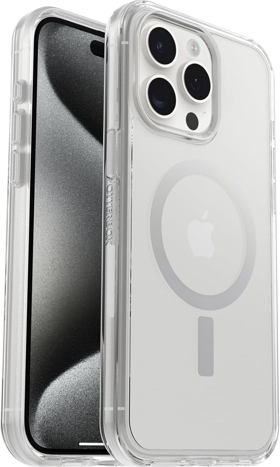 imageOtterBox iPhone 15 Pro MAX Only Symmetry Series Clear Case Clear Snaps to MagSafe UltraSleek Raised Edges Protect Camera ampamp Screen