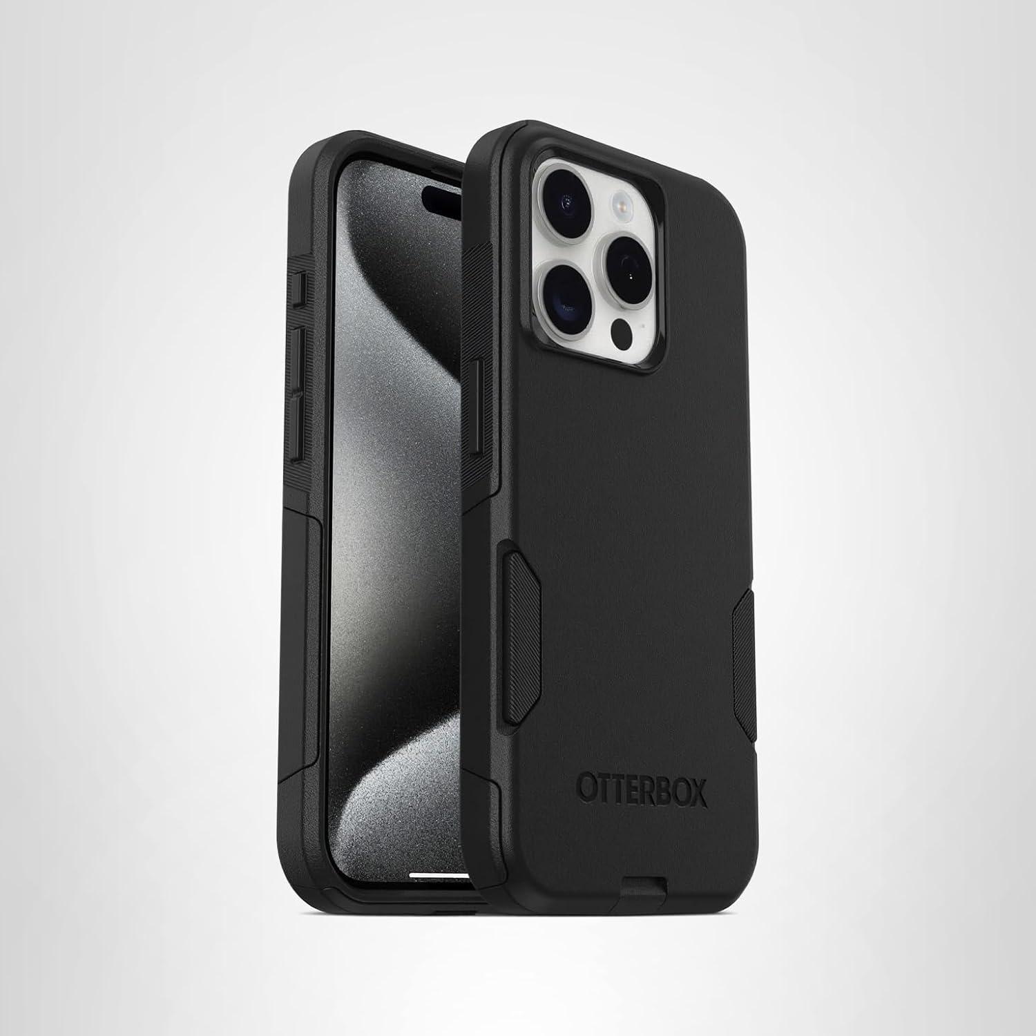 imageOtterBox iPhone 15 Pro Only Commuter Series Case BLACK slim ampamp tough pocketfriendly with port protection ships in polybag ideal for business customersBlack
