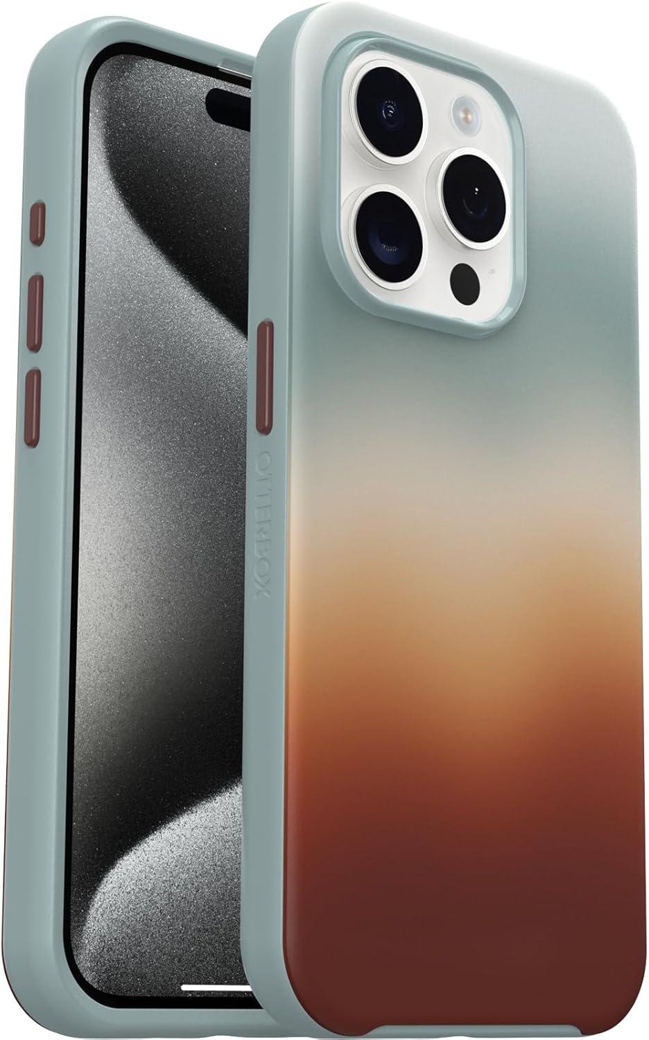 imageOtterBox iPhone 15 Pro Only Symmetry Series Case Arizona Sunrise Blue Snaps to MagSafe UltraSleek Raised Edges Protect Camera ampamp Screen