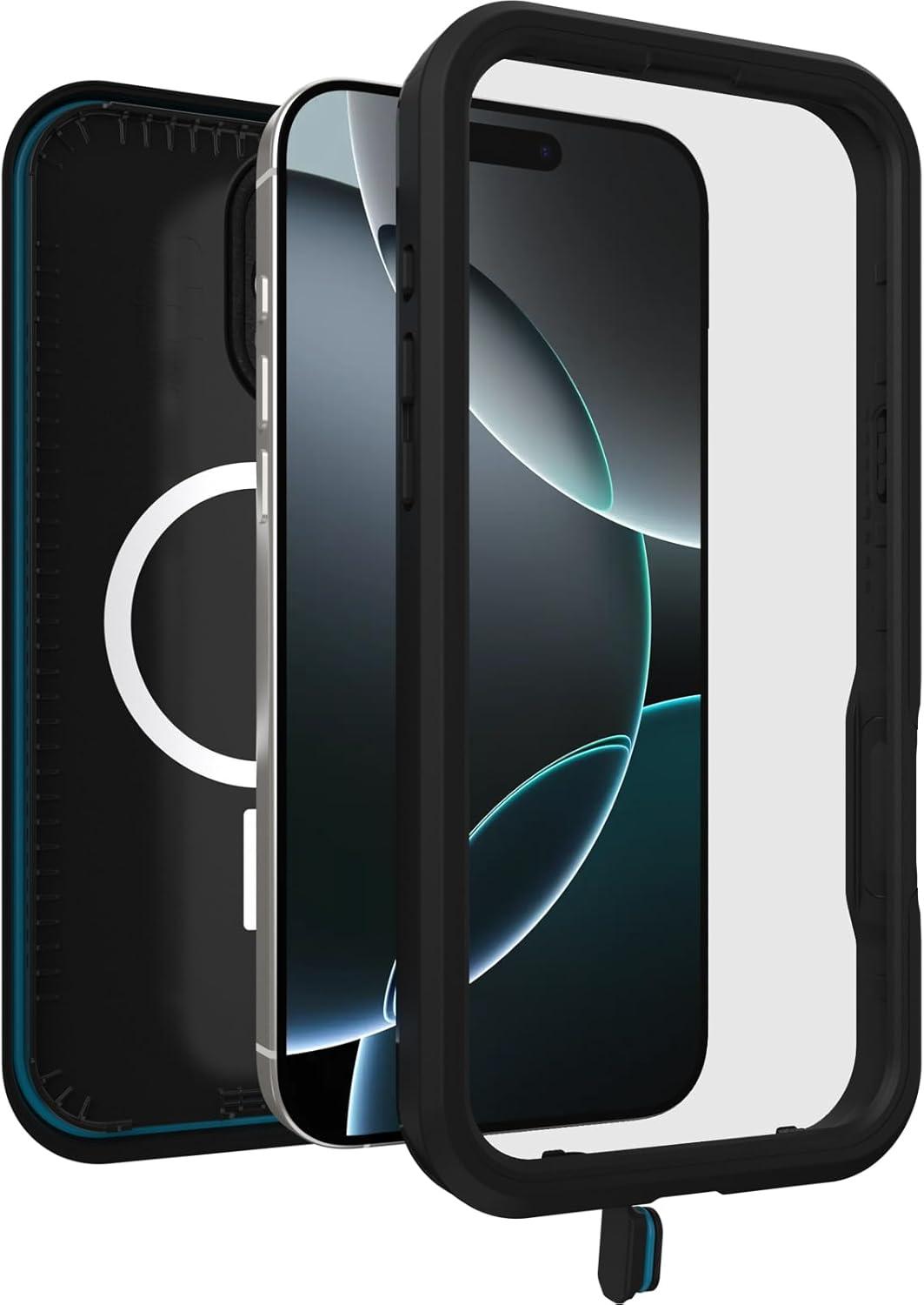 imageOtterBox iPhone 16 FR Series Waterproof Case with MagSafe Designed by LifeProof Sagebrush Green Waterproof 60 Recycled Plastic Sleek and StylishBlack
