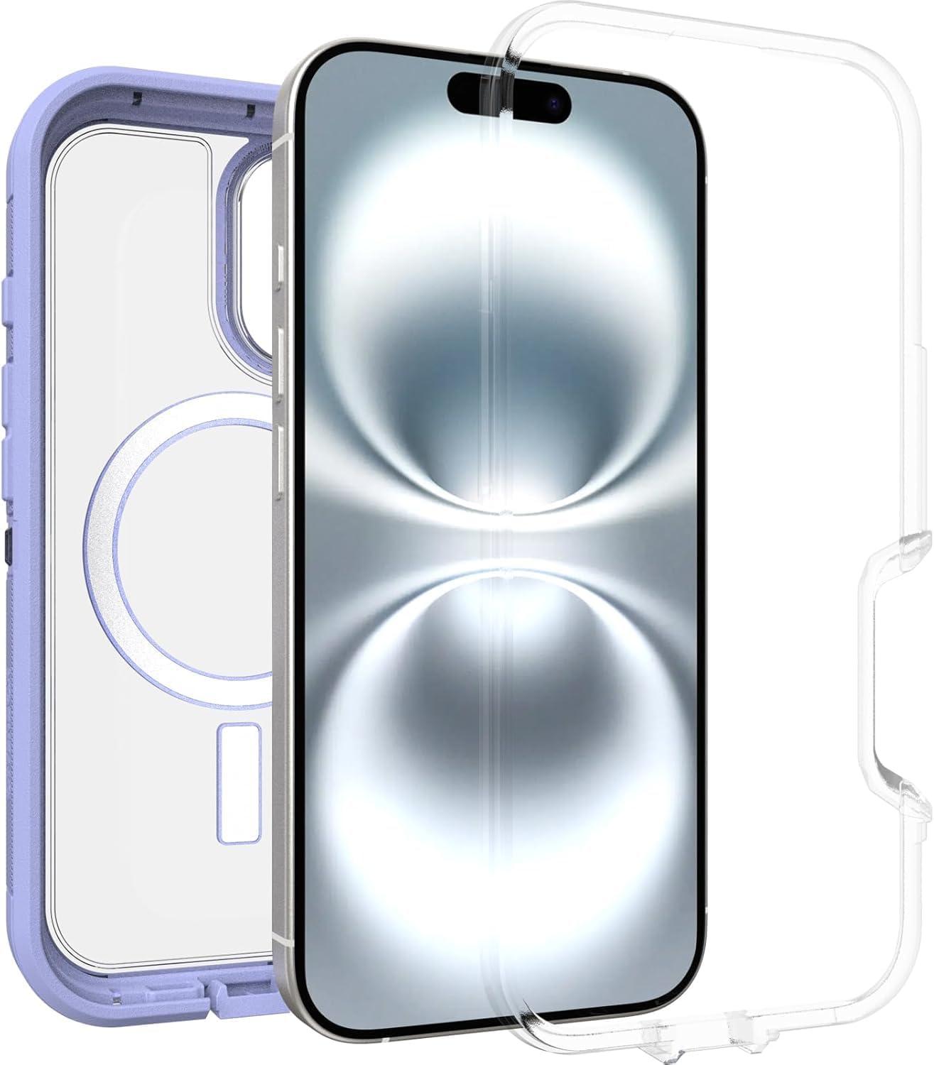 imageOtterBox iPhone 16 Plus Phone Case Defender Series XT Rugged MagSafe Compatible MilitaryGrade Drop Protection Shockproof Raised Edges Dark Side NonRetail PackagingDenver Dusk Clear