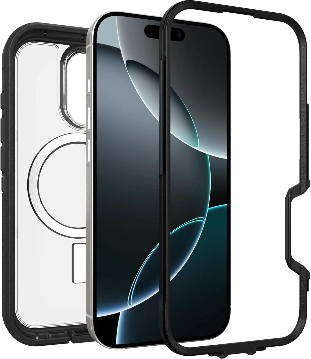 imageOtterBox iPhone 16 Pro Defender Series XT Clear Case Floral PurpleDark Side