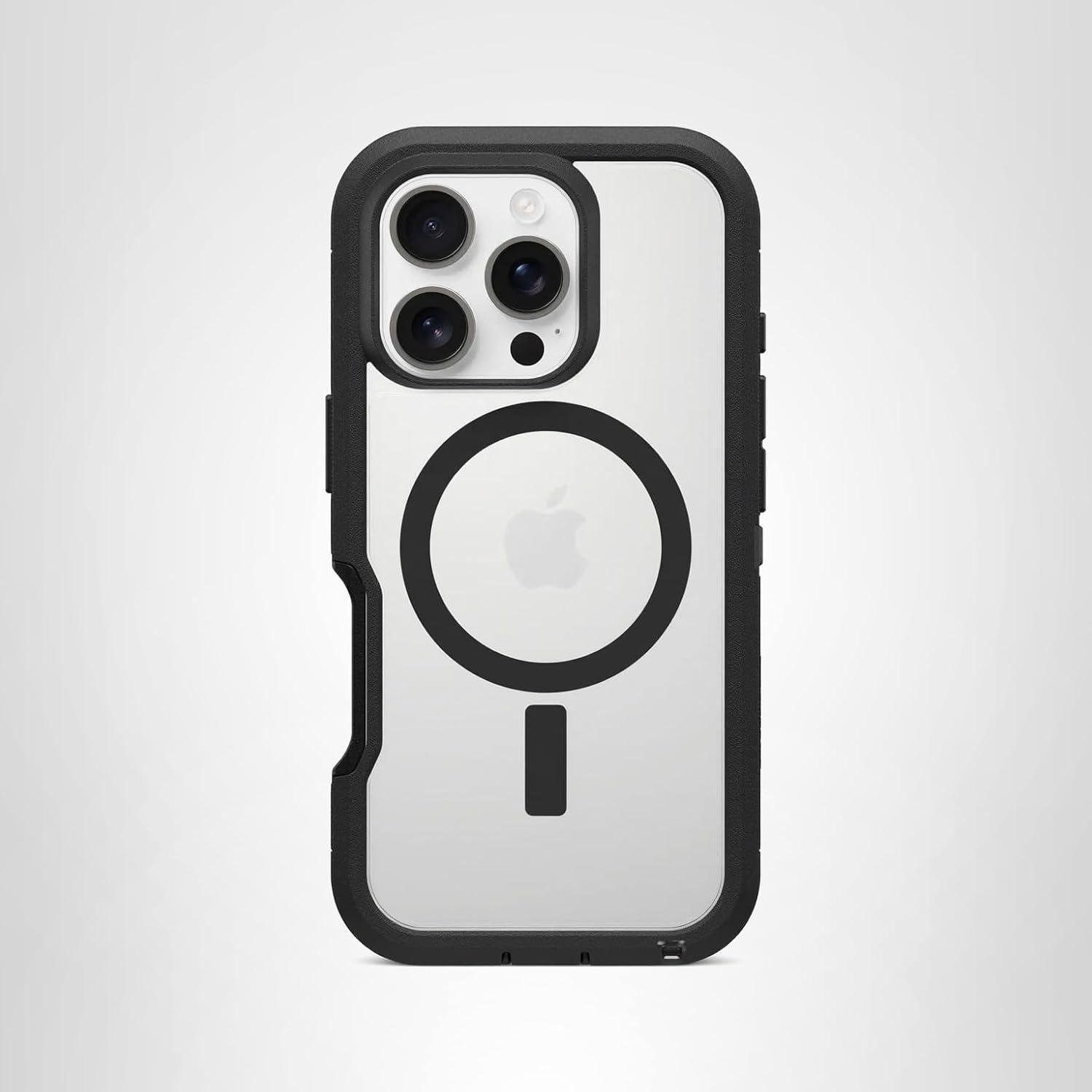 imageOtterBox iPhone 16 Pro Defender Series XT Clear Case Floral PurpleDark Side