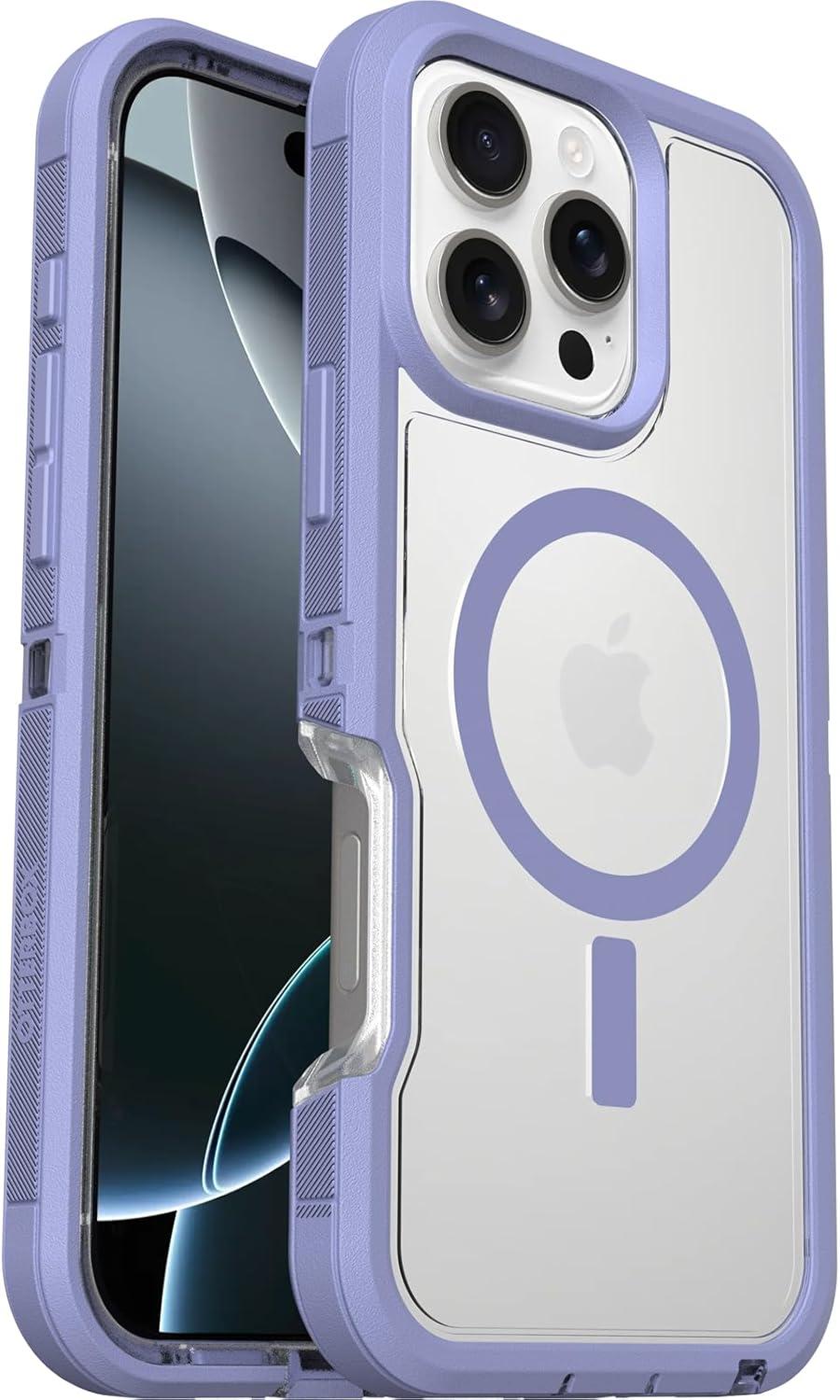 imageOtterBox iPhone 16 Pro Defender Series XT Clear Case Floral PurpleDenver Dusk Clear