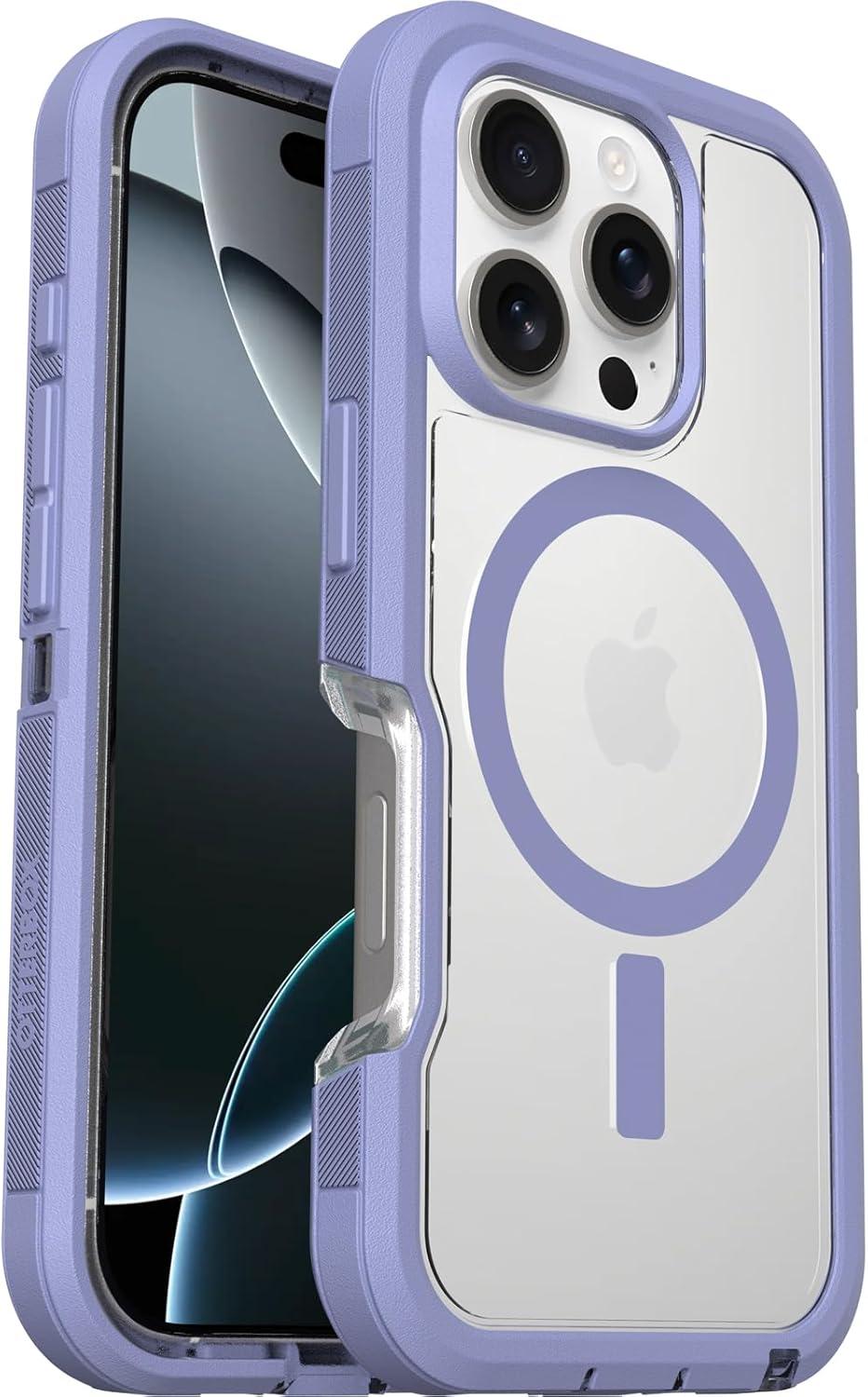 imageOtterBox iPhone 16 Pro Defender Series XT Clear Case Floral PurpleDenver Dusk Clear