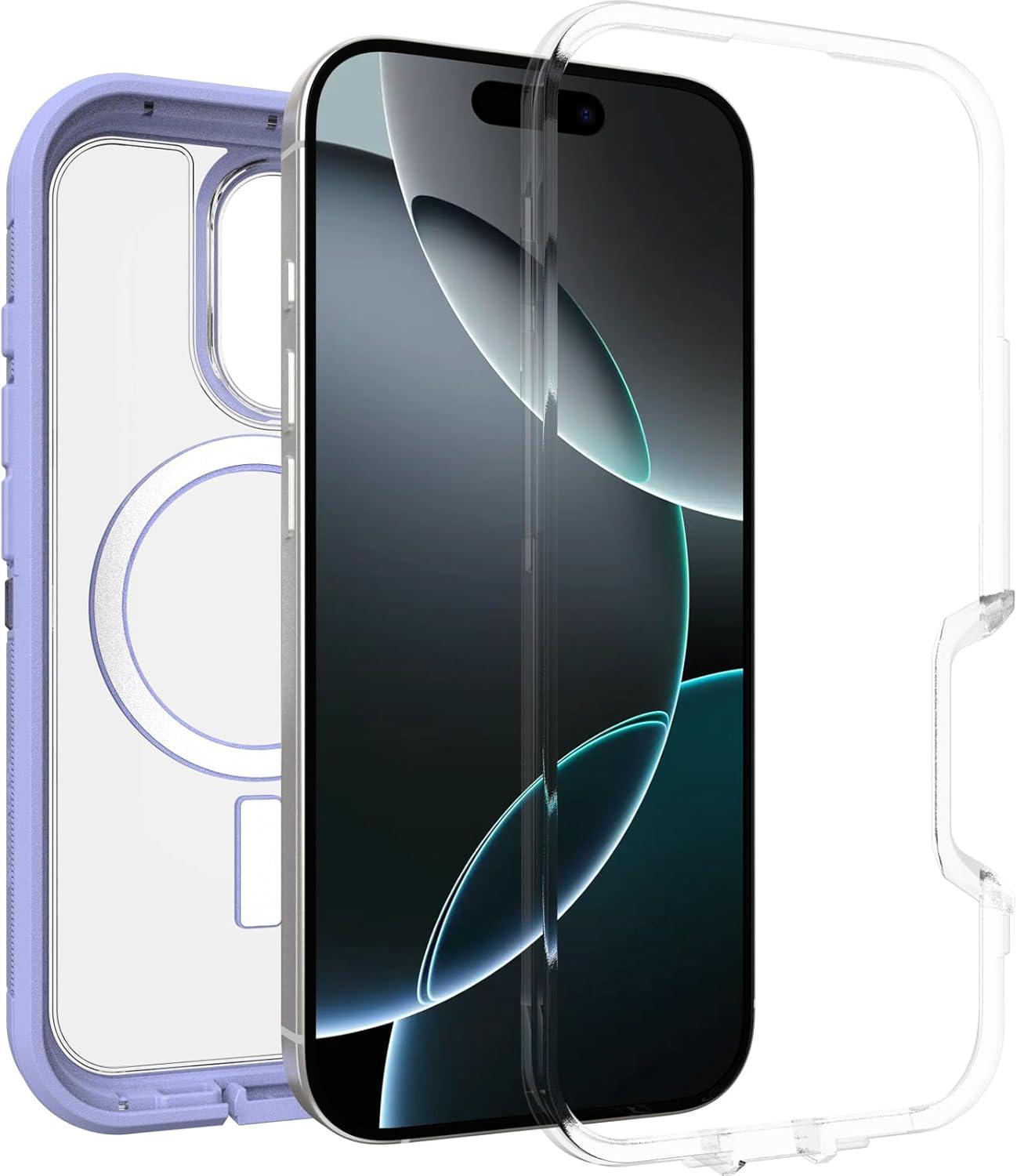 imageOtterBox iPhone 16 Pro Defender Series XT Clear Case Floral PurpleDenver Dusk Clear