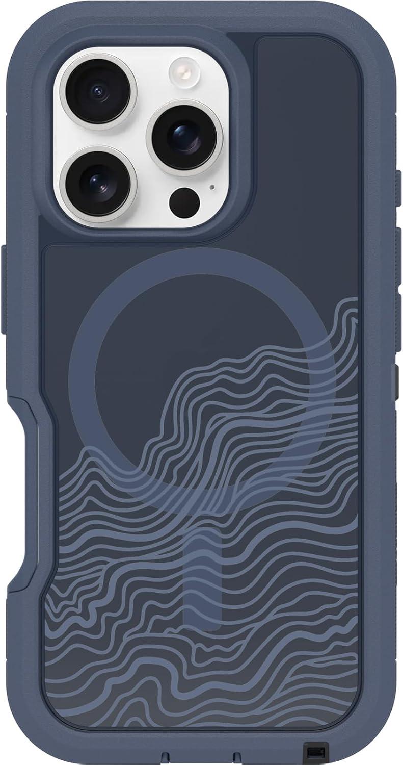 imageOtterBox iPhone 16 Pro Defender Series XT Clear Case Floral PurpleNew Offgrid Blue