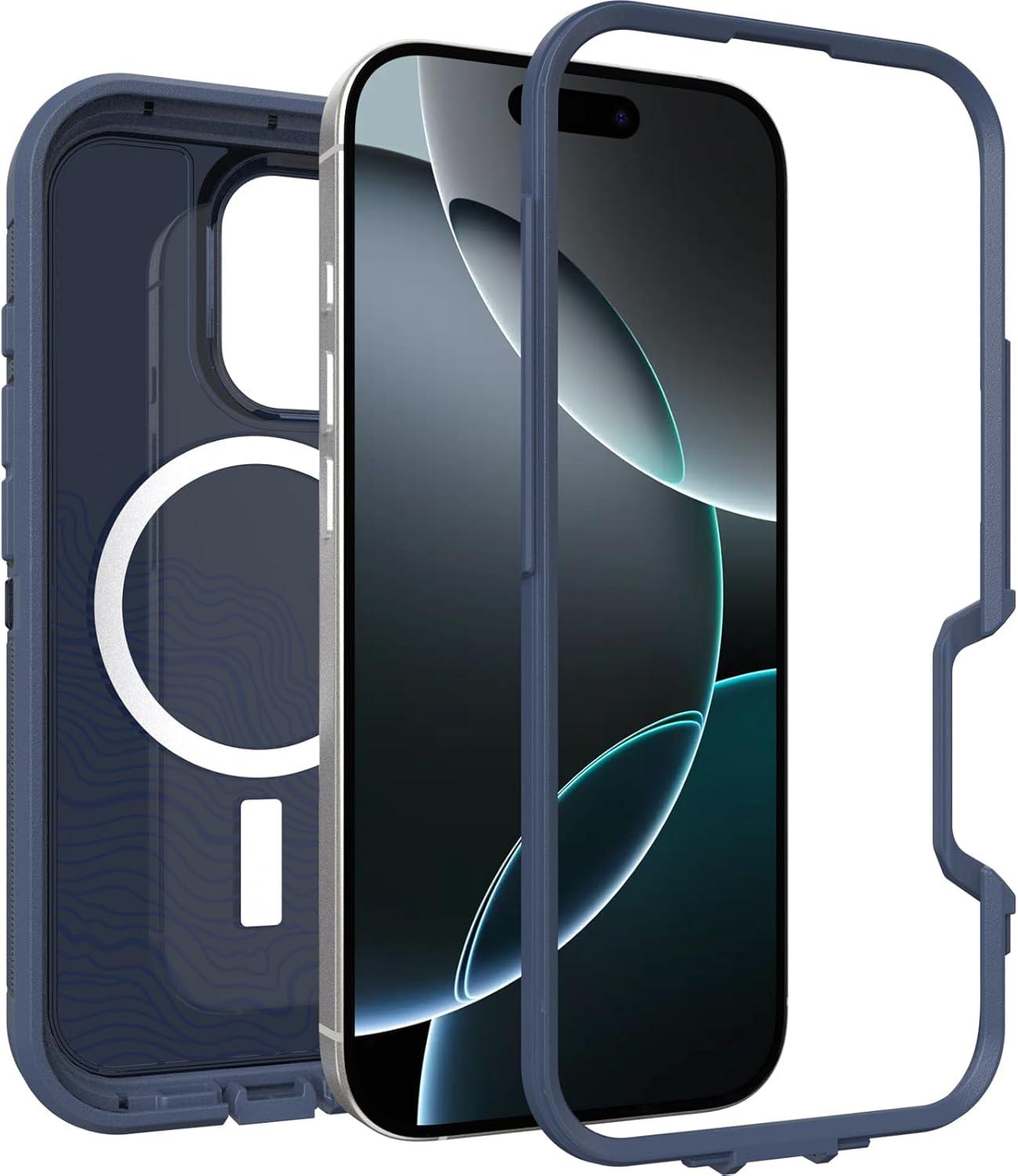 imageOtterBox iPhone 16 Pro Defender Series XT Clear Case Floral PurpleNew Offgrid Blue