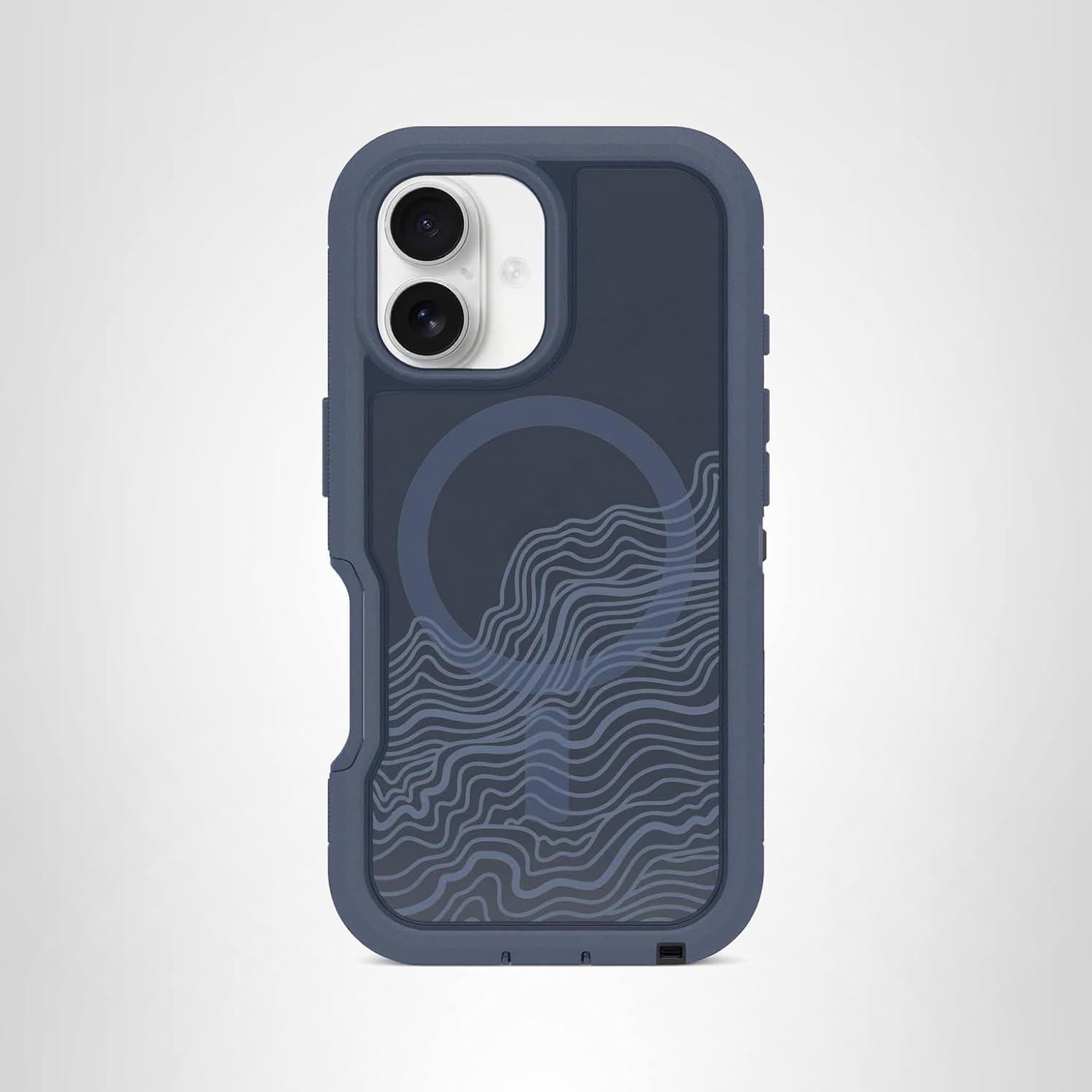 imageOtterBox iPhone 16 Pro Defender Series XT Clear Case Floral PurpleNew Offgrid Blue