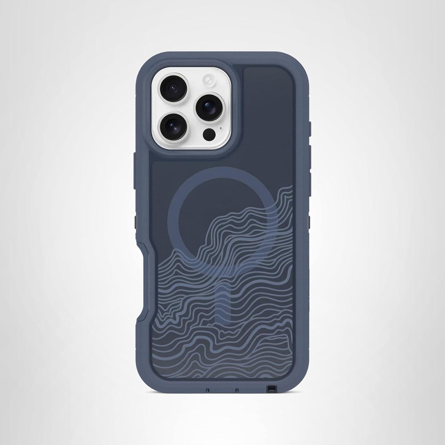 imageOtterBox iPhone 16 Pro Defender Series XT Clear Case Floral PurpleNew Offgrid Blue