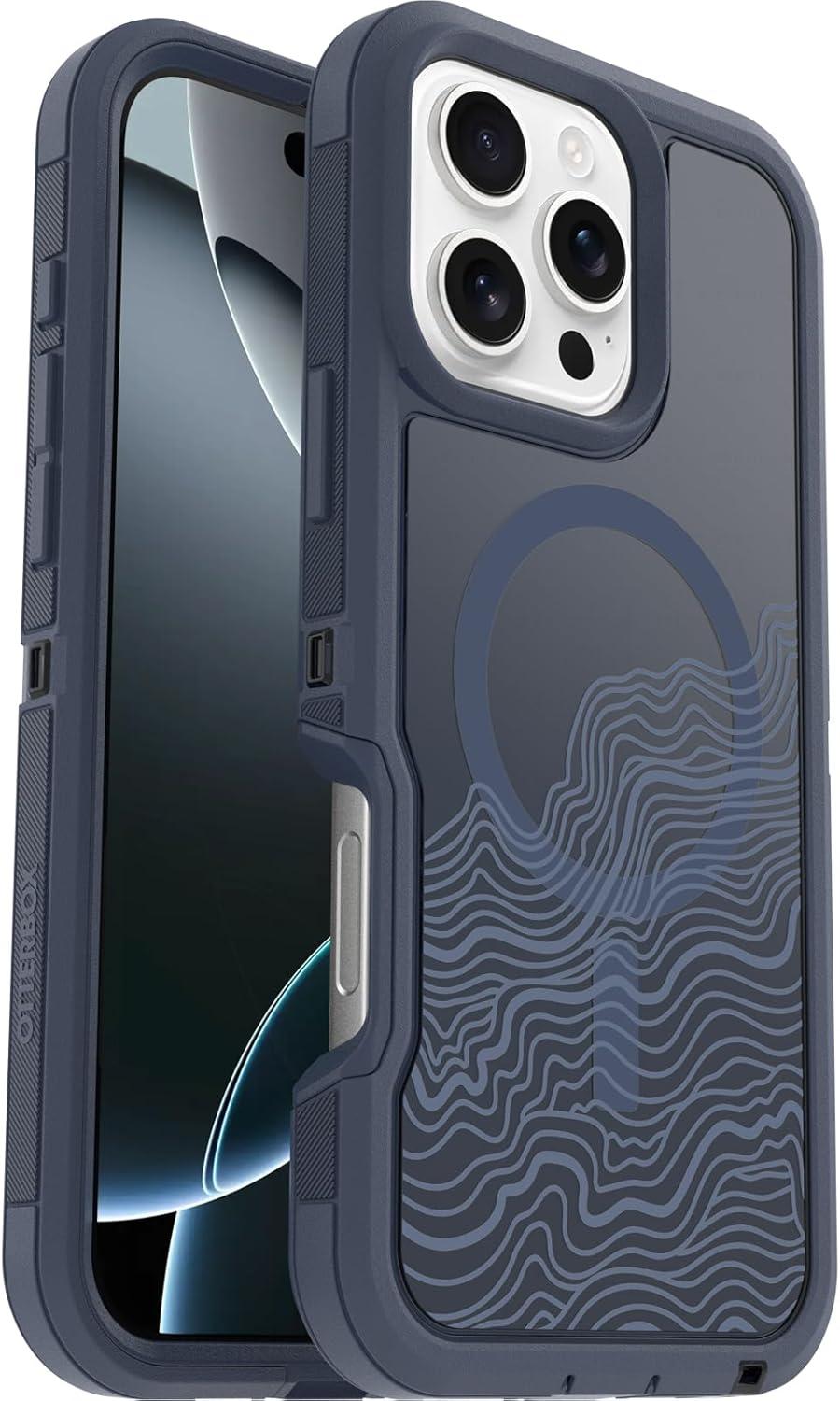 imageOtterBox iPhone 16 Pro Defender Series XT Clear Case Floral PurpleNew Offgrid Blue