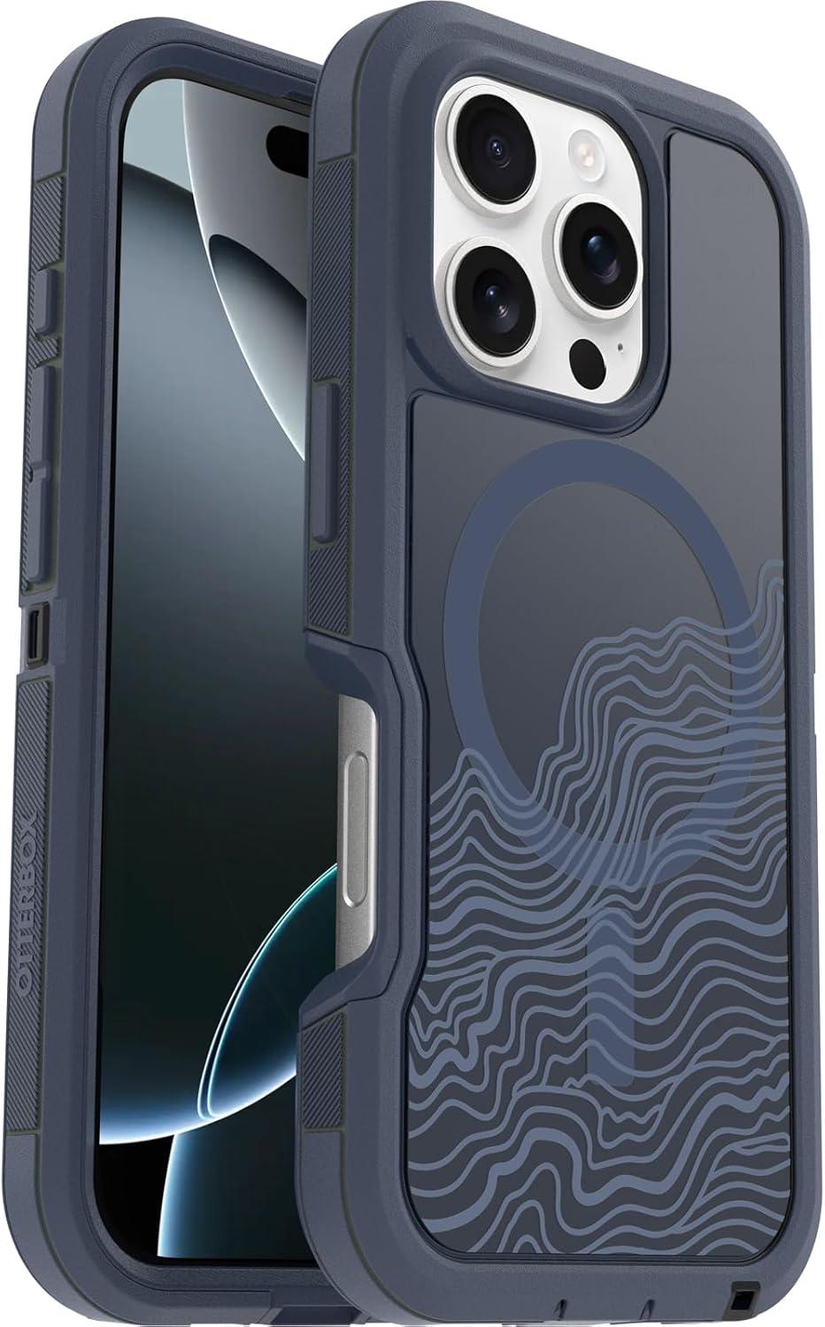 imageOtterBox iPhone 16 Pro Defender Series XT Clear Case Floral PurpleNew Offgrid Blue