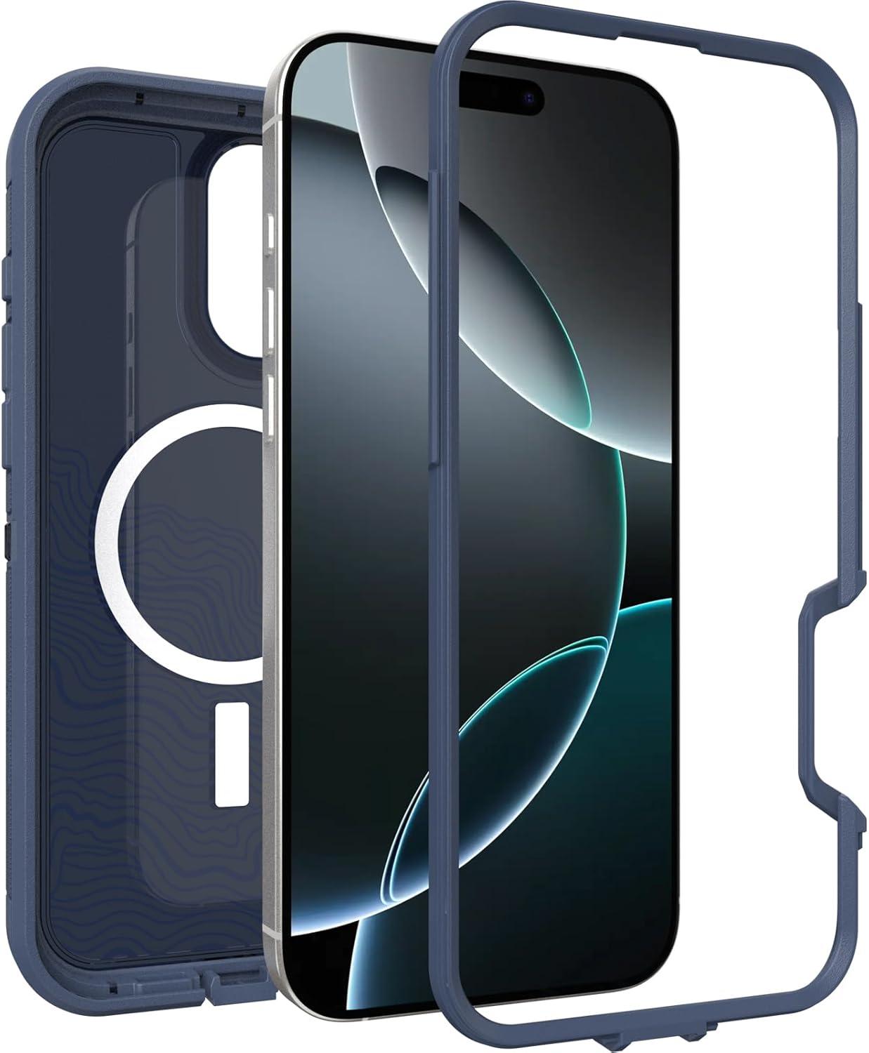 imageOtterBox iPhone 16 Pro Defender Series XT Clear Case Floral PurpleNew Offgrid Blue