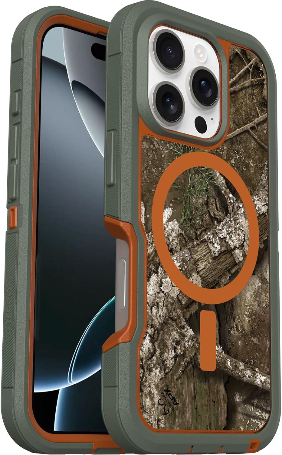 imageOtterBox iPhone 16 Pro Defender Series XT Clear Case Floral PurpleNew Realtree Camo