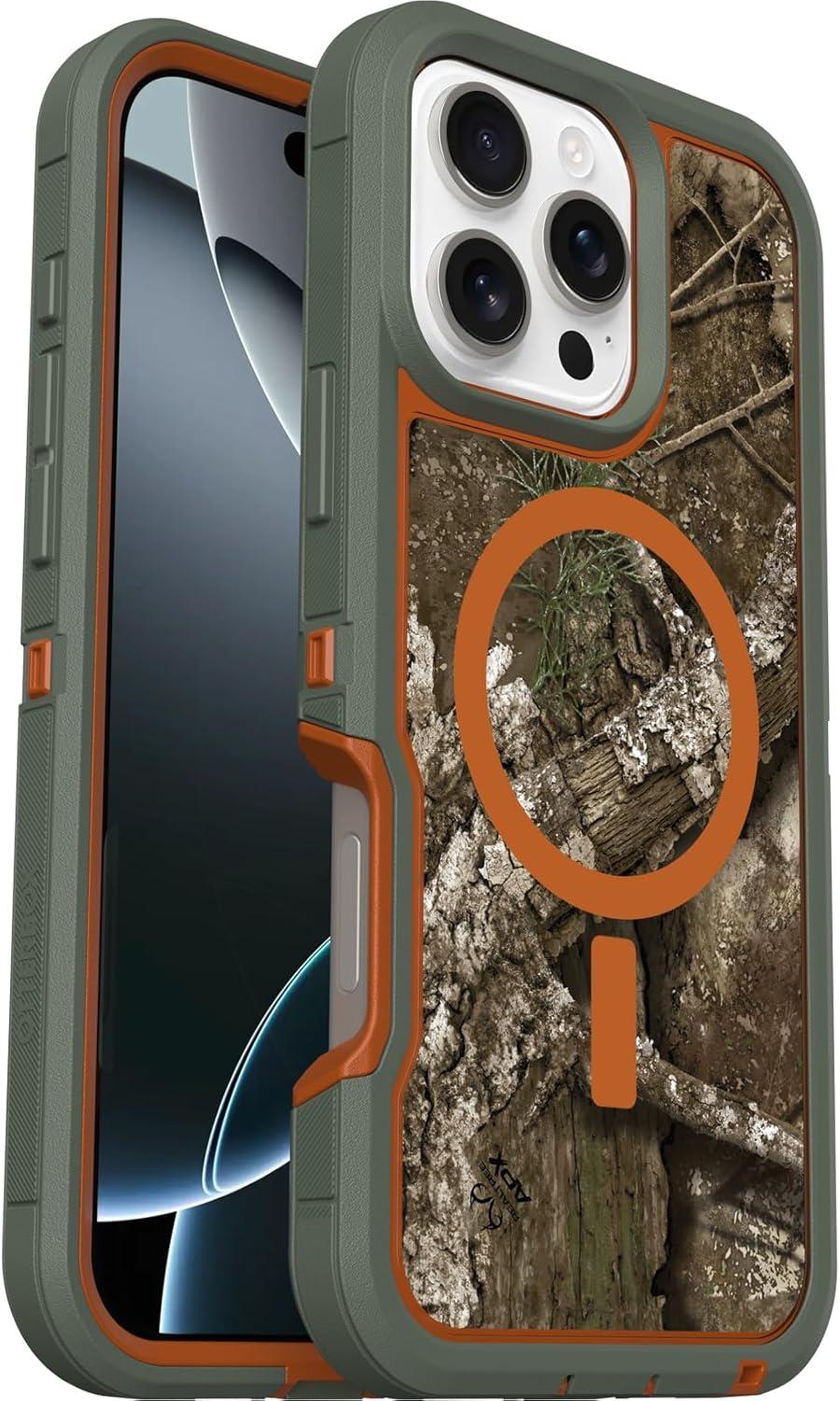 imageOtterBox iPhone 16 Pro Defender Series XT Clear Case Floral PurpleNew Realtree Camo