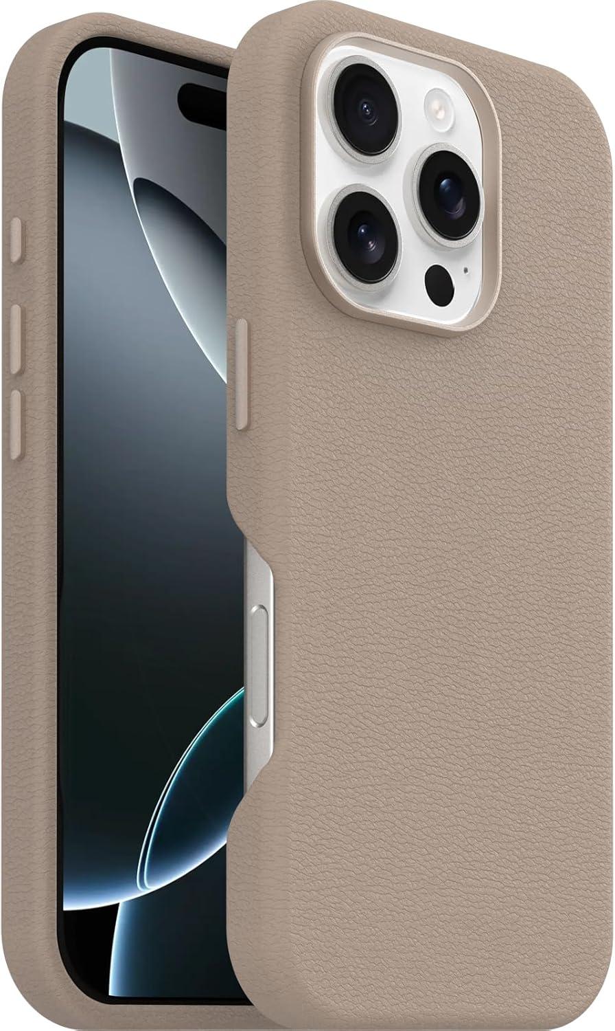 imageOtterBox iPhone 16 Pro Symmetry Series Cactus Leather for MagSafe Sagebrush GreenNew Grey Comfort