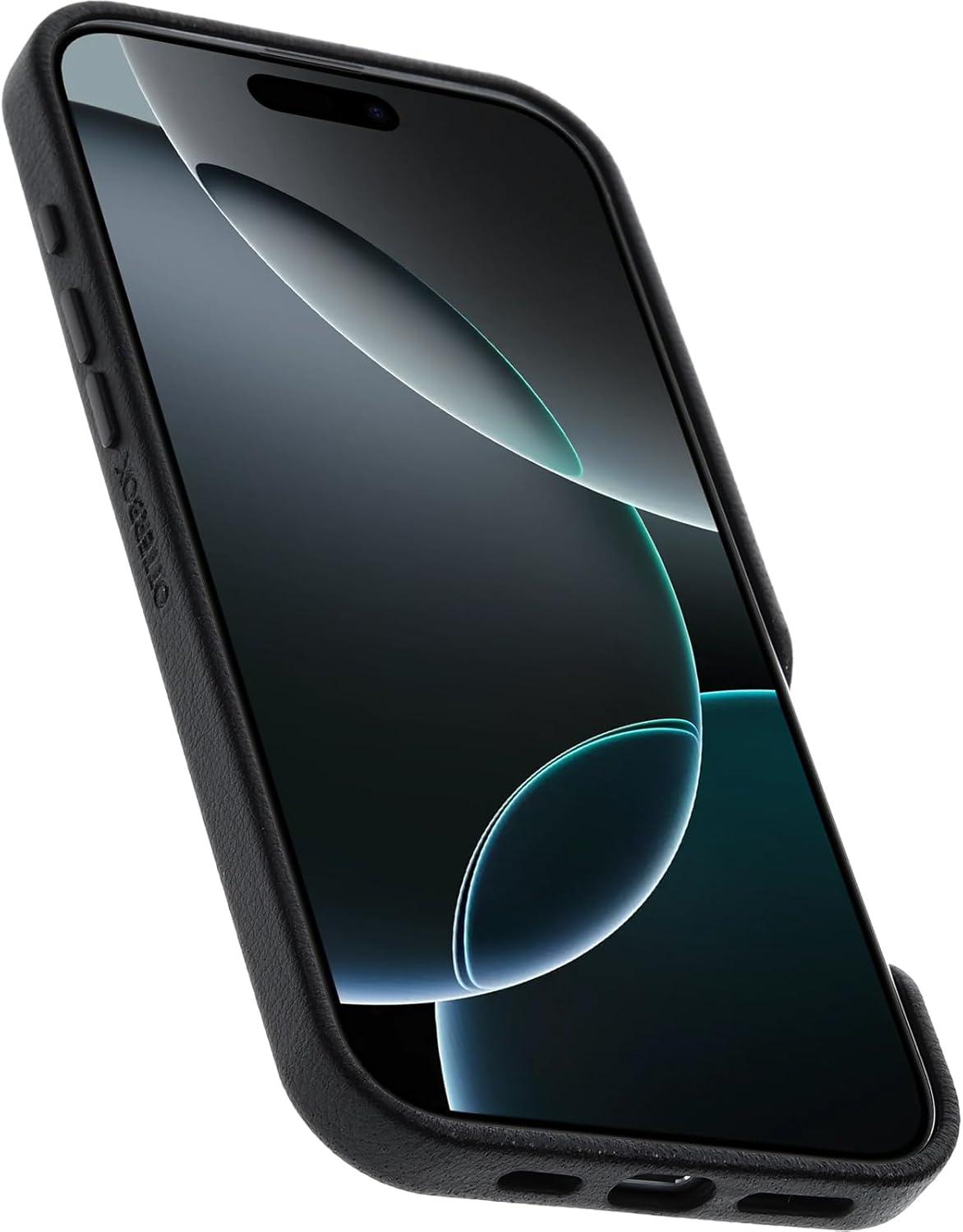 imageOtterBox iPhone 16 Pro Symmetry Series Cactus Leather for MagSafe Sagebrush GreenNoir Ash Black