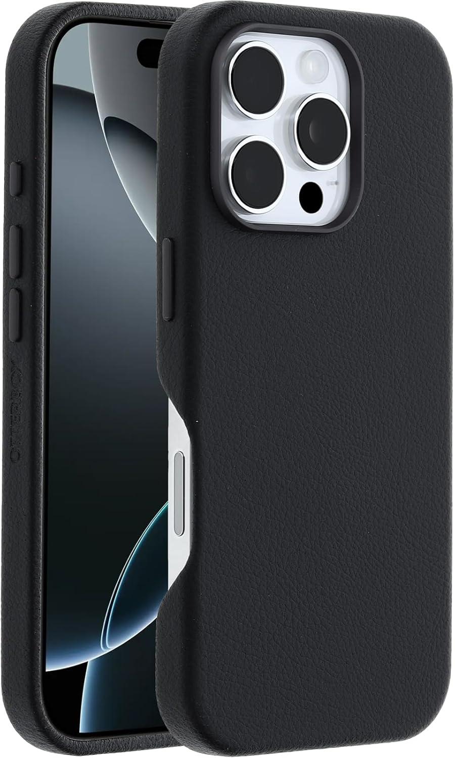 imageOtterBox iPhone 16 Pro Symmetry Series Cactus Leather for MagSafe Sagebrush GreenNoir Ash Black