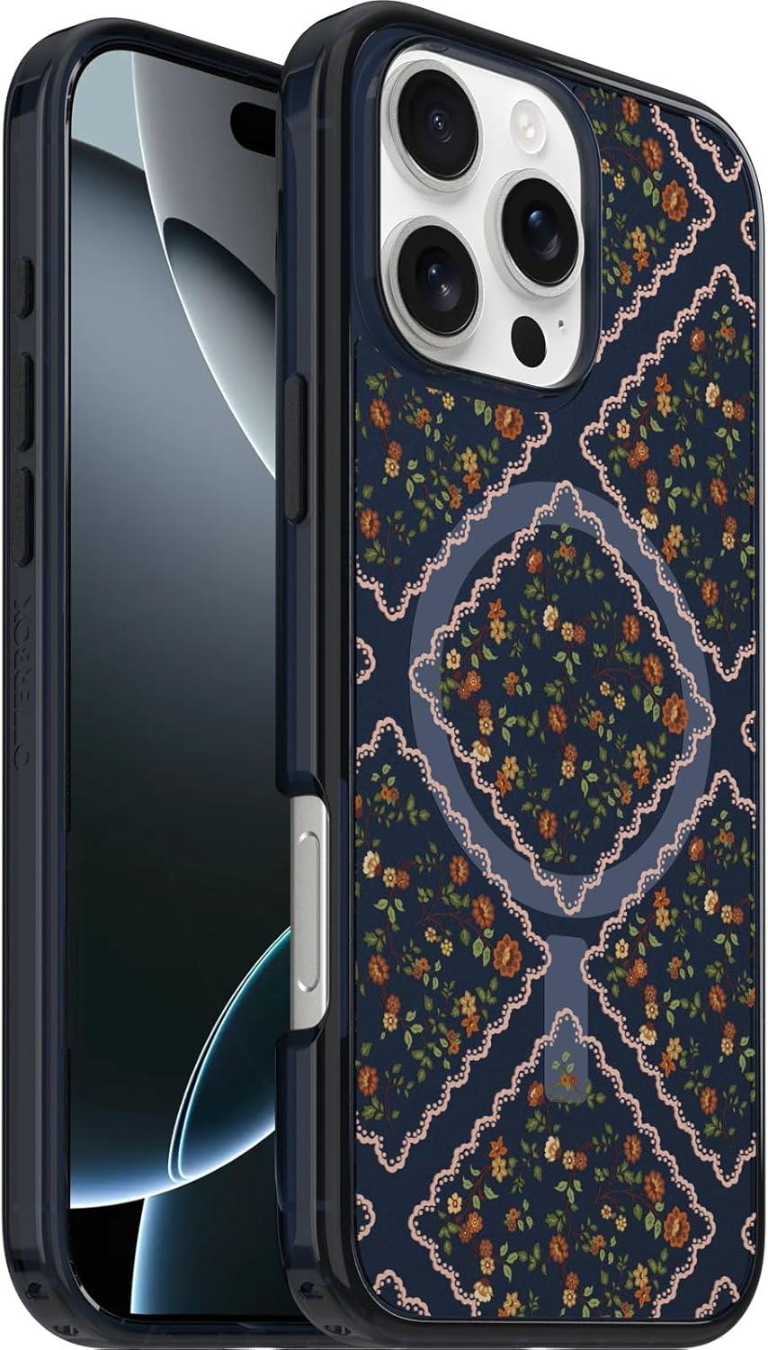 imageOtterBox iPhone 16 Symmetry Series Clear Case Baby Blue JeansNew Floral Romance Blue