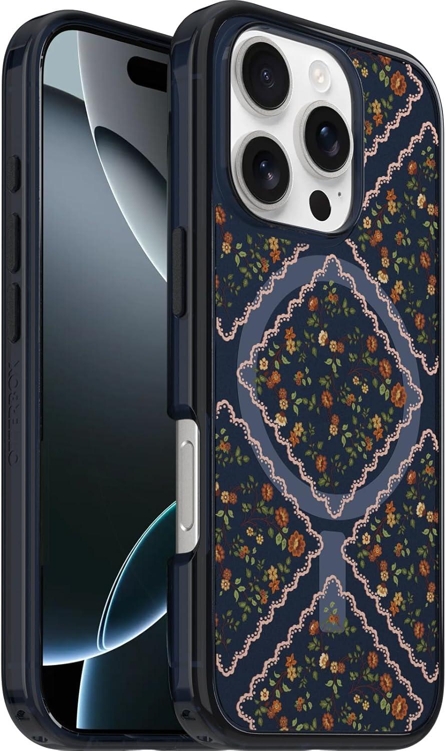 imageOtterBox iPhone 16 Symmetry Series Clear Case Baby Blue JeansNew Floral Romance Blue