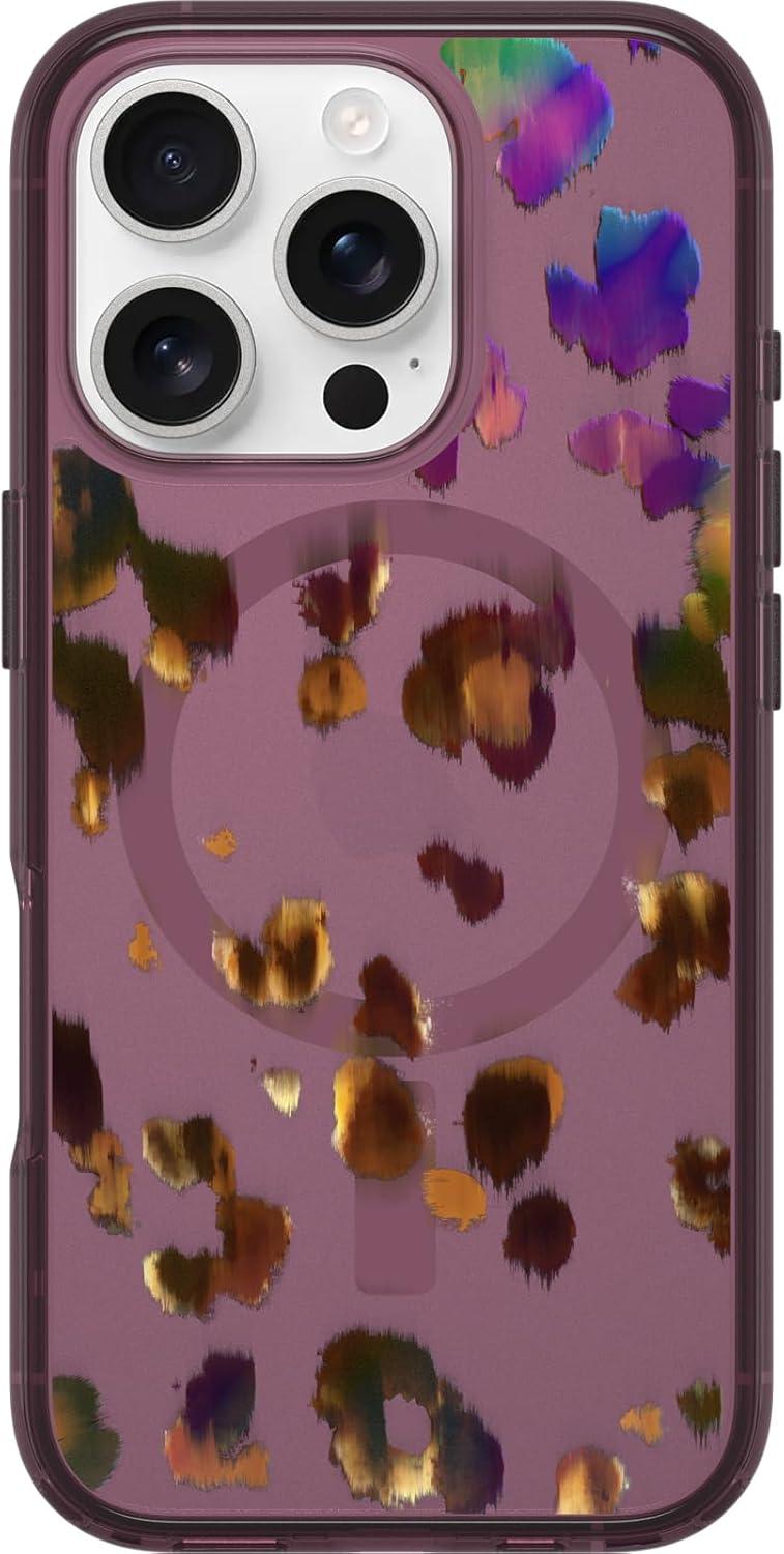 imageOtterBox iPhone 16 Symmetry Series Clear Case Baby Blue JeansNew Leopard Shift Pink