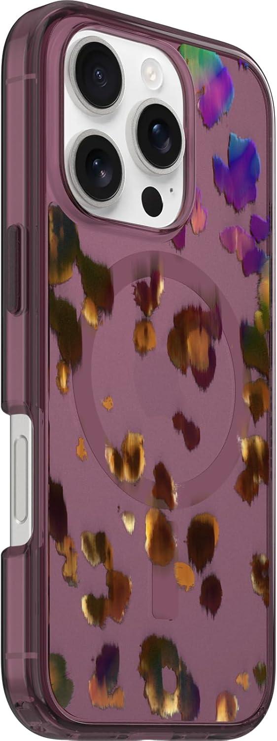imageOtterBox iPhone 16 Symmetry Series Clear Case Baby Blue JeansNew Leopard Shift Pink