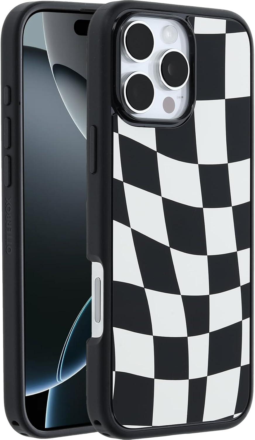 imageOtterBox iPhone 16 Symmetry Series Clear Case Baby Blue JeansNew Wavy Charcoal