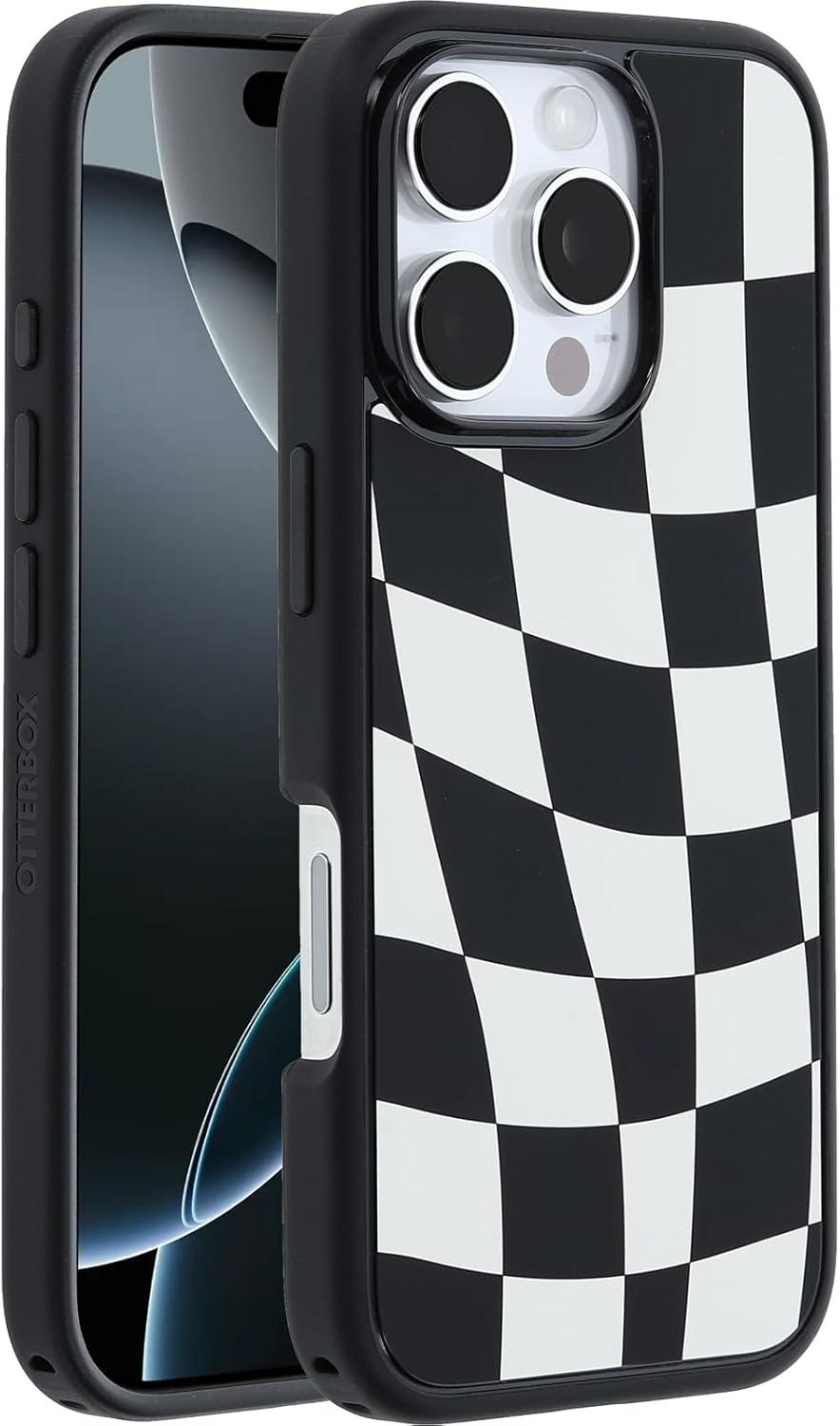 imageOtterBox iPhone 16 Symmetry Series Clear Case Baby Blue JeansNew Wavy Charcoal