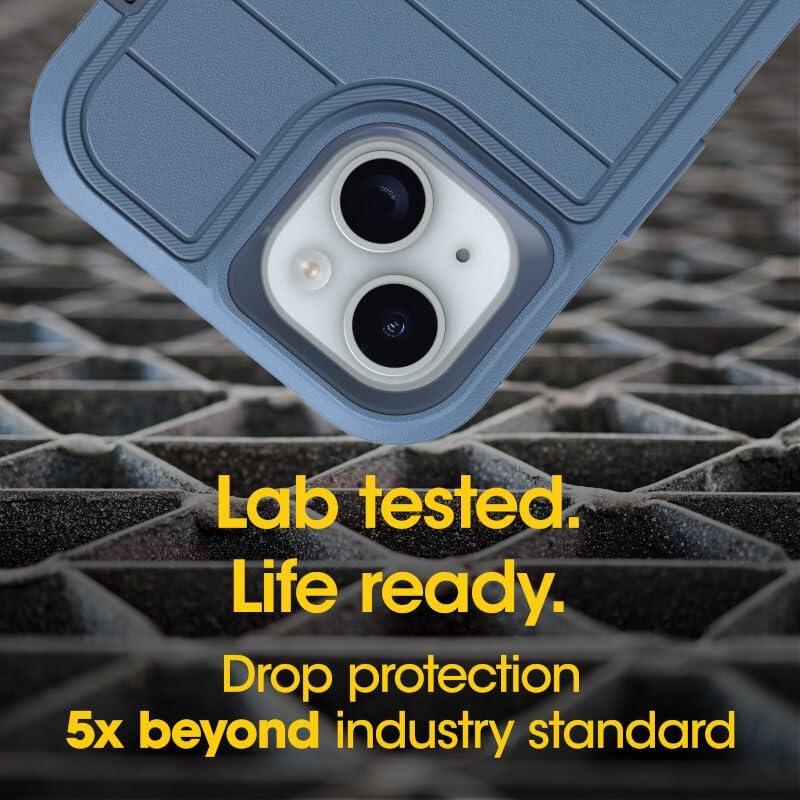 imageOtterBox iPhone 16e Only Defender Series Case Black Screenless Rugged ampamp Durable with Port Protection Holster Clip Includes Microbial Defense ProtectionBaby Blue Jeans Blue