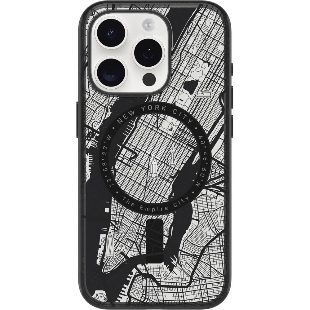 imageOtterBox Clear Case with Colorful Grip Edge Case for iPhone 15 Pro  New York Black