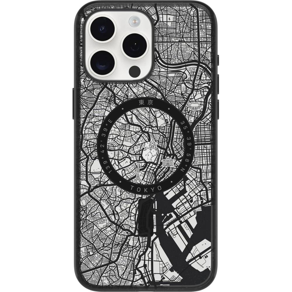 imageOtterBox Clear case with Colorful Grip Edge case for iPhone 15 Pro Max Tokyo Black