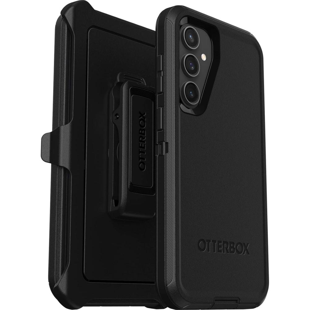 imageOtterBox Galaxy S23 FE Defender Series Case  Black Rugged ampamp Durable with Port Protection Includes Holster Clip KickstandBlack