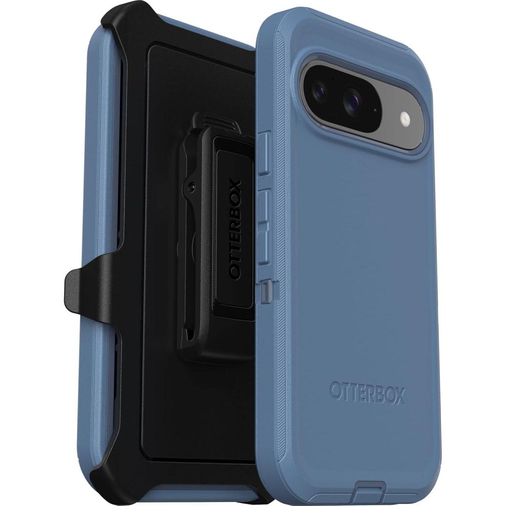 imageOtterBox Google Pixel 9 ampamp 9 Pro Defender Series Case  Black Rugged ampamp Durable with Port Protection Includes Holster Clip KickstandBaby Blue Jeans