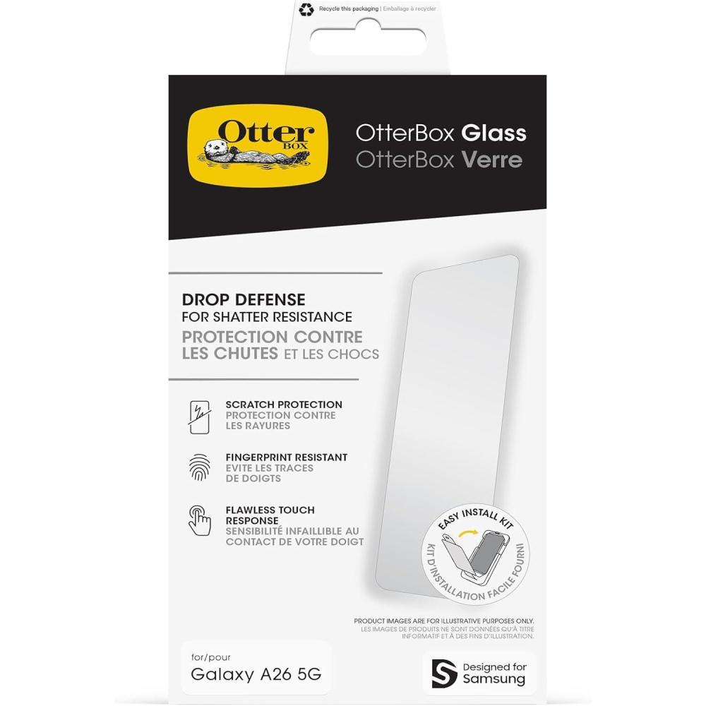 imageOtterBox Samsung Galaxy A26 5G Glass Screen Protector Flawless Touch Response Fingerprint Resistant Easy Installation